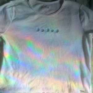 White Floral Baby Tee